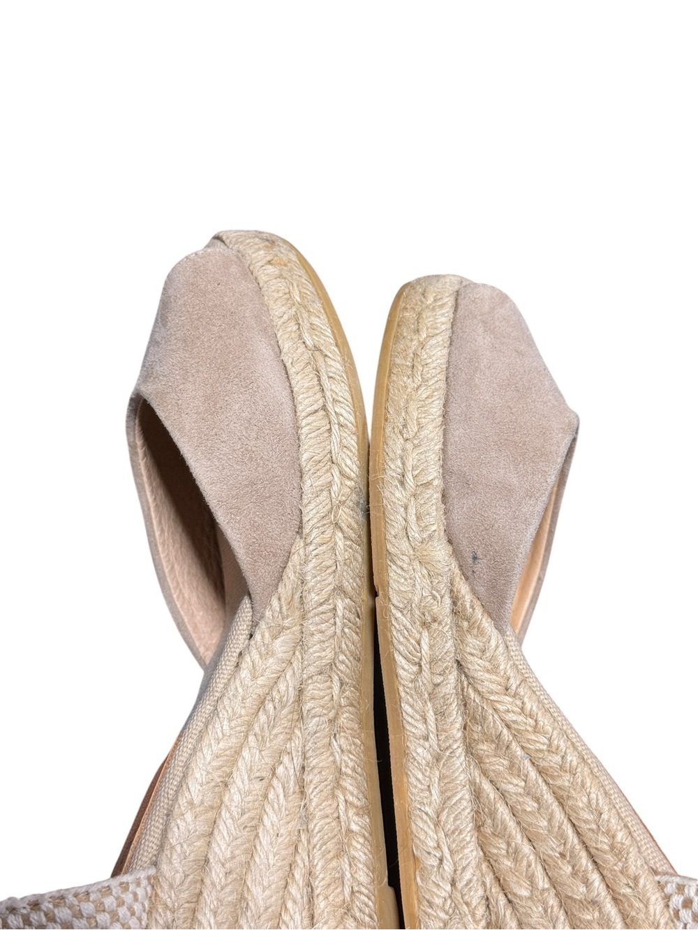Kanna Suede Tan Jute Wedge Espadrille Sandal Size 38 / US 7.5 Event Wedding - Picture 6 of 9